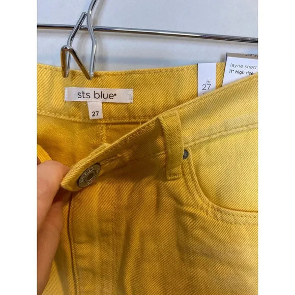 NWT STS Blue Layne 11'' High Rise Shorts Cut-Off Denim Raw Hem Marigold Size 27 - Picture 7 of 11